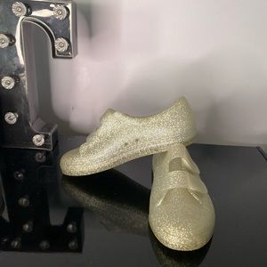 Clear Glitter strap on shoes